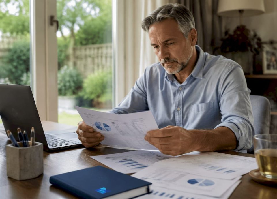 Business owner reviewing buyer profile document
