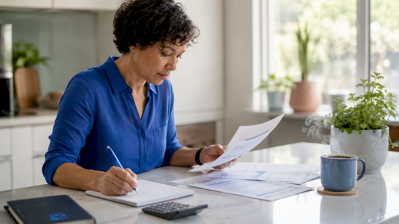 Person reviewing business financial documents