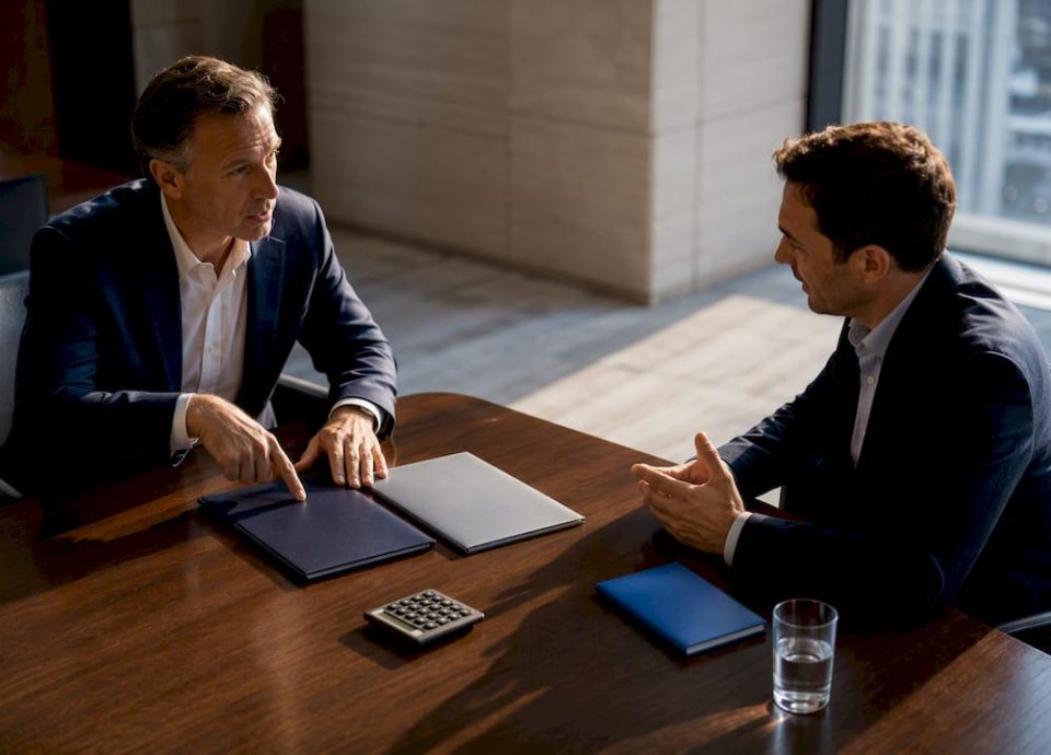 Business owner negotiating working capital terms