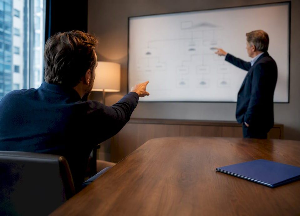 Founder reviewing post-sale ownership structure