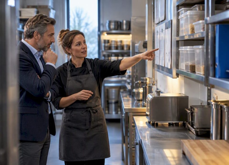 Owner reviewing business operating controls