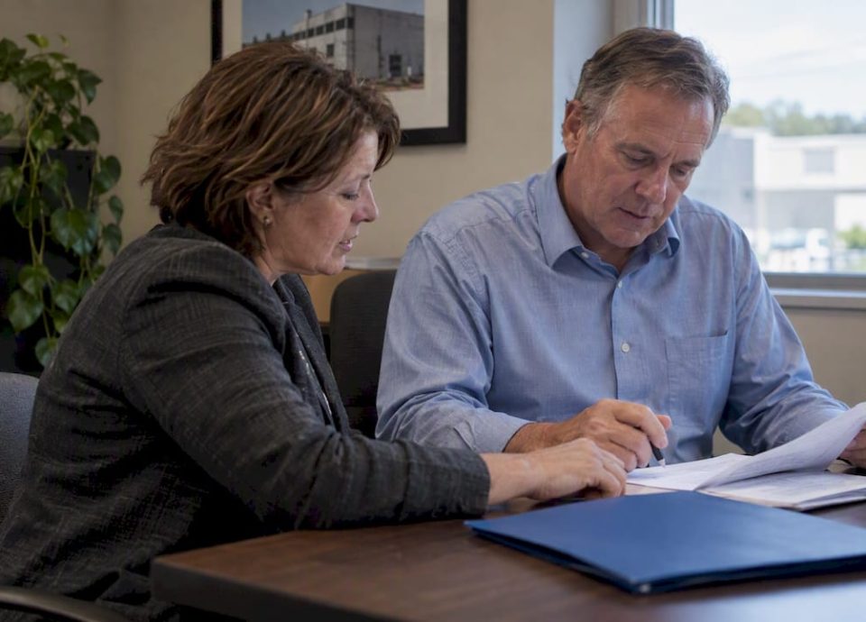 Seller and landlord reviewing lease release terms