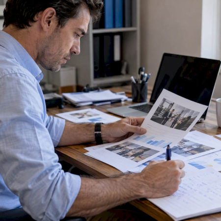 Advisor revising a business sale brochure